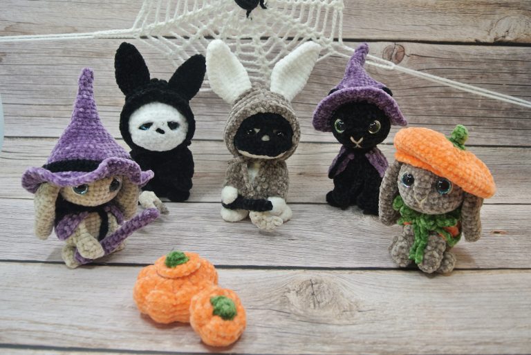 Amigurumi-lapins-chats-halloween