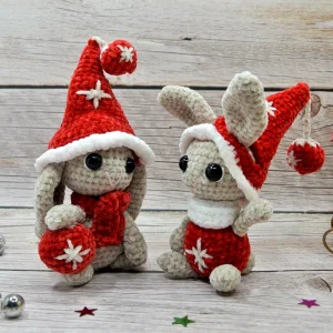 Deux lapins au crochet de Noël